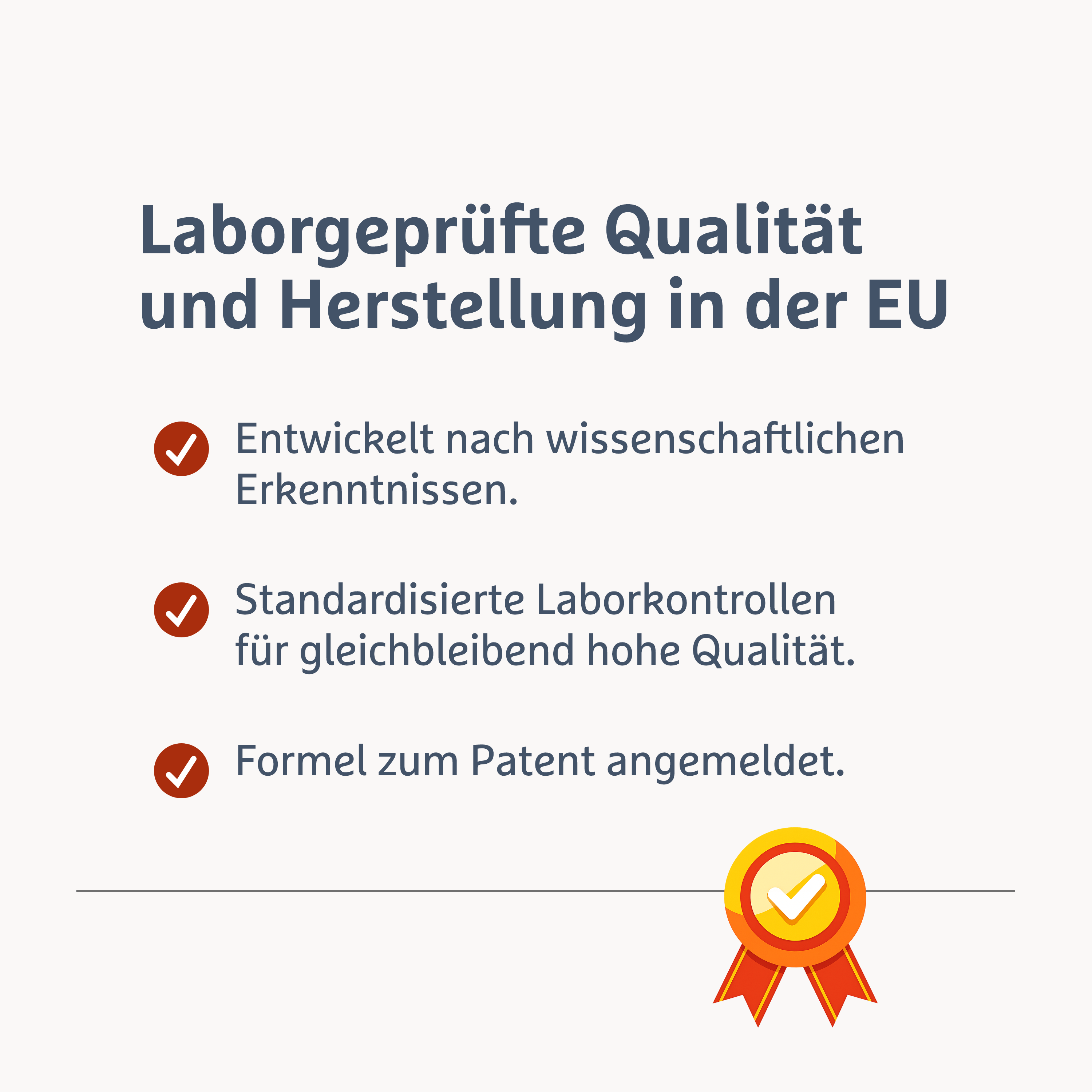 Darstellung von geprüfter Qualität und kontrollierter Herstellung von Lagosa Triplex